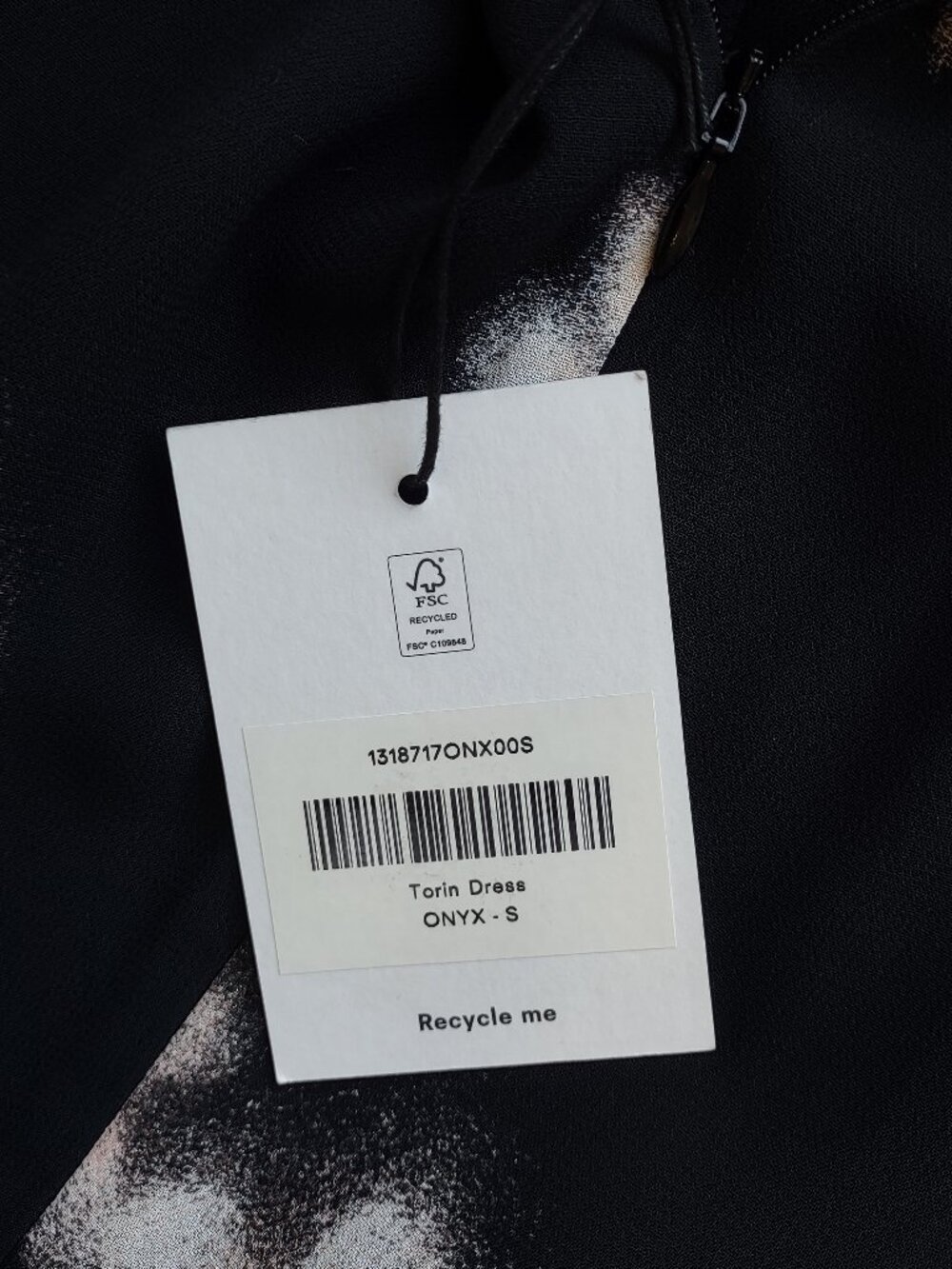 NEW Reformation Torin Mini Dress Floral Black Onyx Bell Sleeves Minimalist Small - Picture 10 of 10
